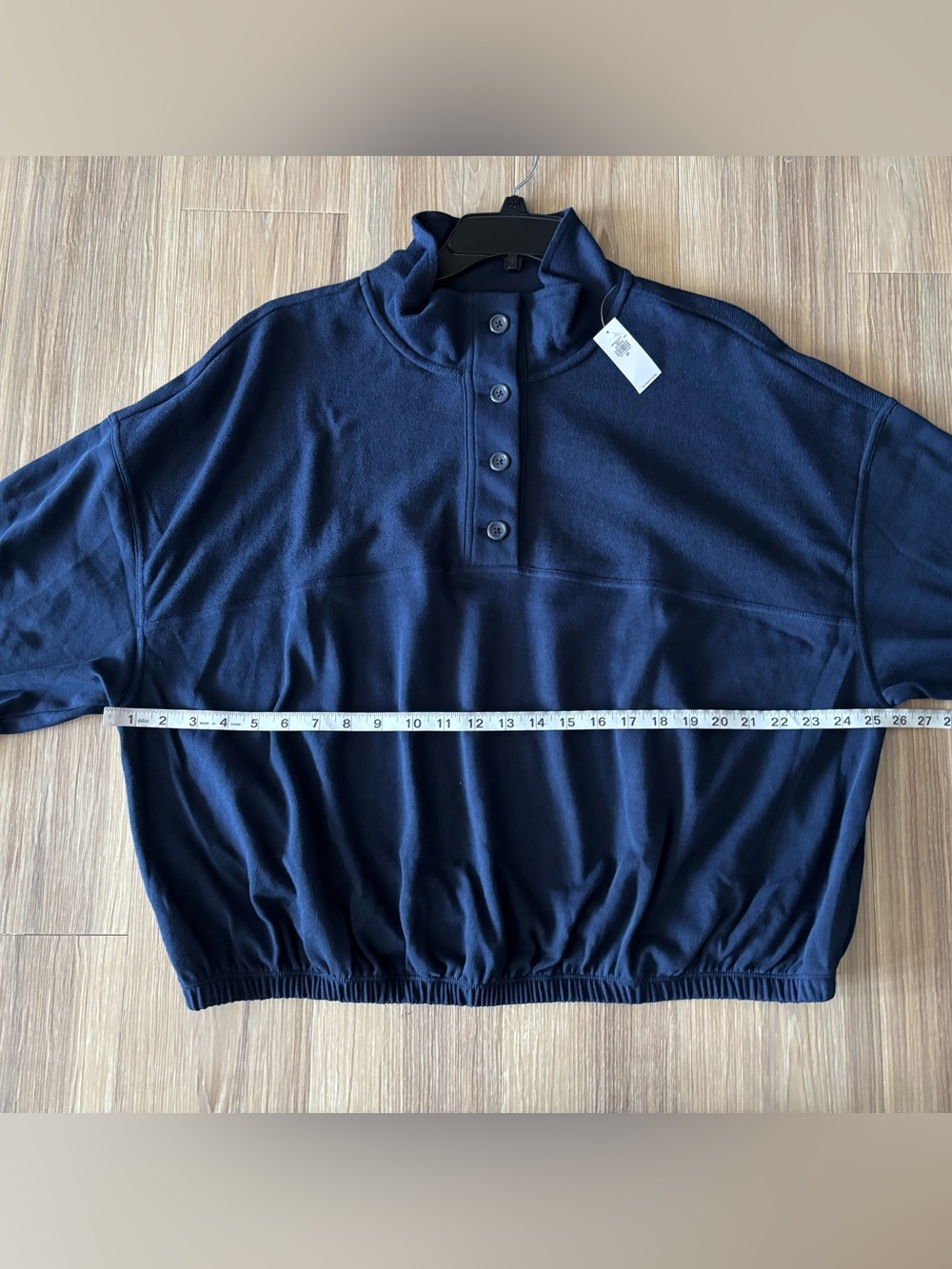 Old Navy Sweatshirt So Comfy Terry Fleece Navy Blue Women 2X NWT Athletic Casual - Picture 7 of 12